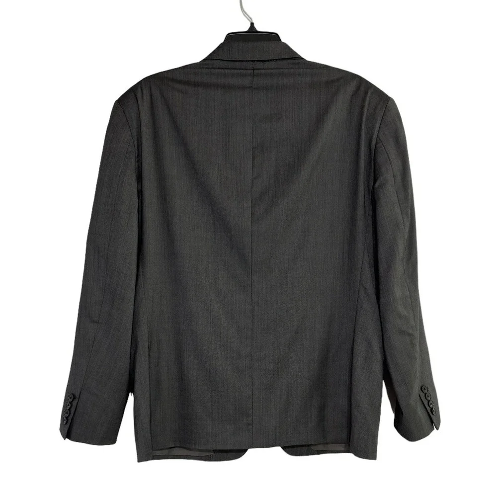 DKNY Men's Dark Charcoal 2 Button Suit Blazer Jacket Sport Coat Wool Reda Size ?